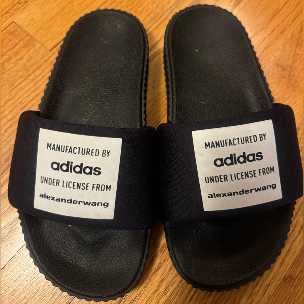 Adidas x Alexander Wang Black Slides